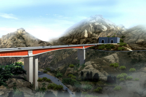 Br&uuml;cke BR - 06L/R auf der Nordautobahn in Teheran, Iran