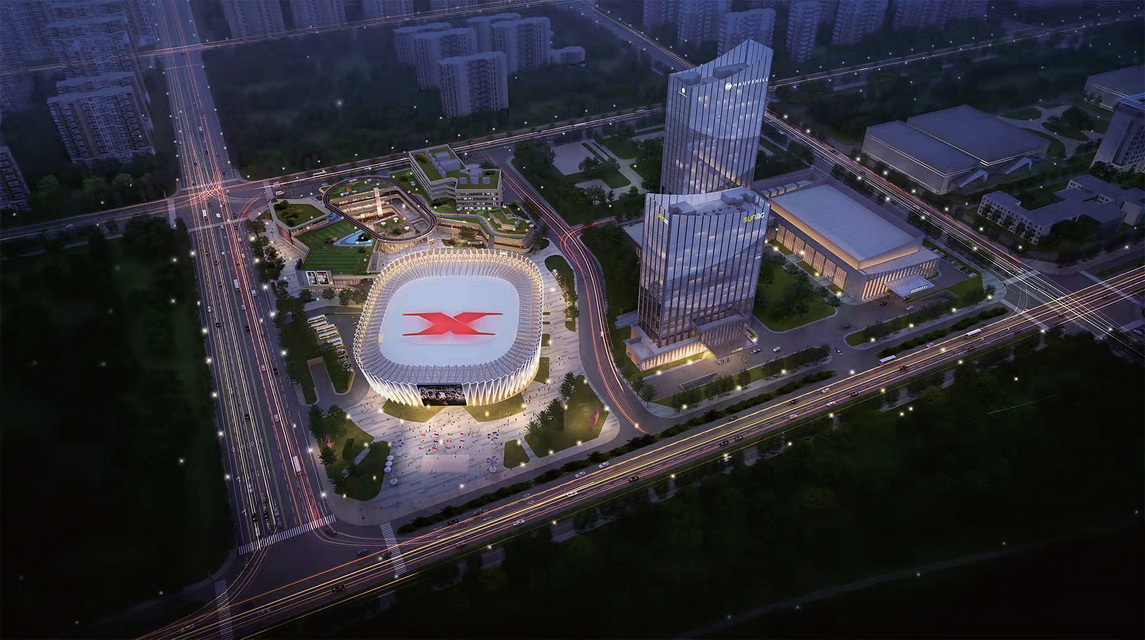 Engenharia de decora&ccedil;&atilde;o de fachada do terreno comercial B02-C na cidade de turismo cultural da Ba&iacute;a de Hangzhou Sunac